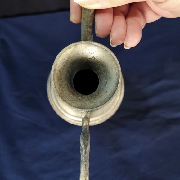 Vintage Pewter Ornate Pitcher with Inset Stones - Picture 11 of 12